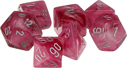 Chessex Der Ruf des Cthulhu Ghostly Glow Würfel Rosa Silber 27524