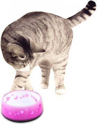 All For Paws Kitty Love Cat Bowl for Food Pink 300ml 10cm