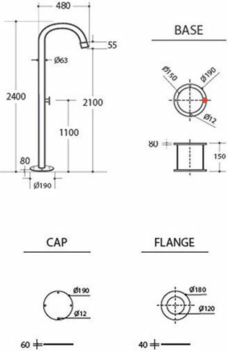 Karag Pylon 19x48εκ. Ασημί