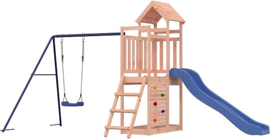 vidaXL Holzturm mit Kletterfläche Braun