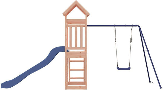 vidaXL Holzturm mit Kletterfläche Braun