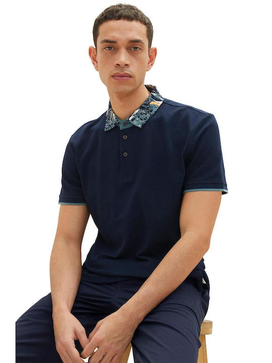 Tom Tailor Men's Short Sleeve Blouse Polo Blue