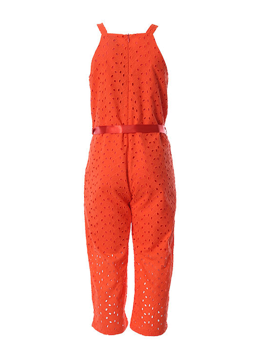 Matoufrance Girls Fabric Dungaree Orange