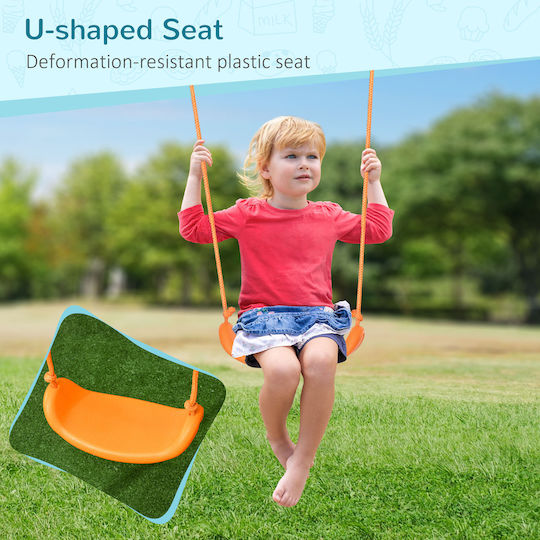 Outsunny Κούνια Μεταλλική 163x145x181εκ. για 3+ Ετών Πορτοκαλί