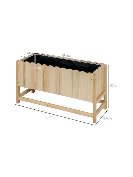 Outsunny Planter Box Wooden Beige 86x30x50cm.