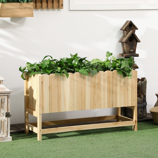 Outsunny Planter Box Wooden Beige 86x30x50cm.