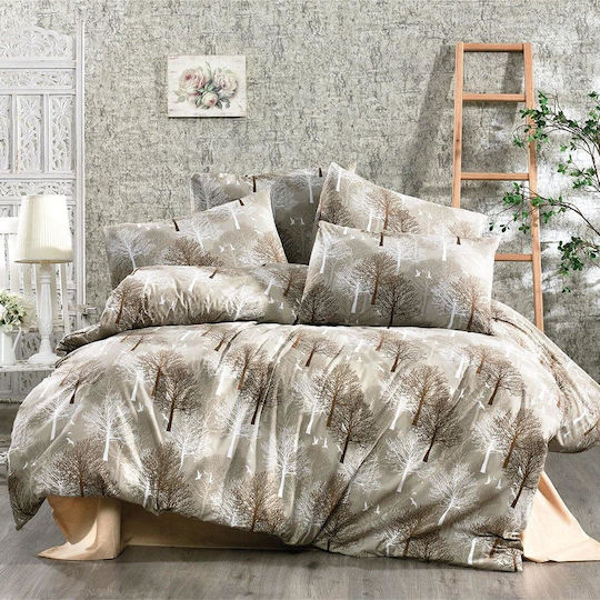 Dimcol Forest Μαξιλαροθήκη με Φάσα Μπεζ 50x70εκ.