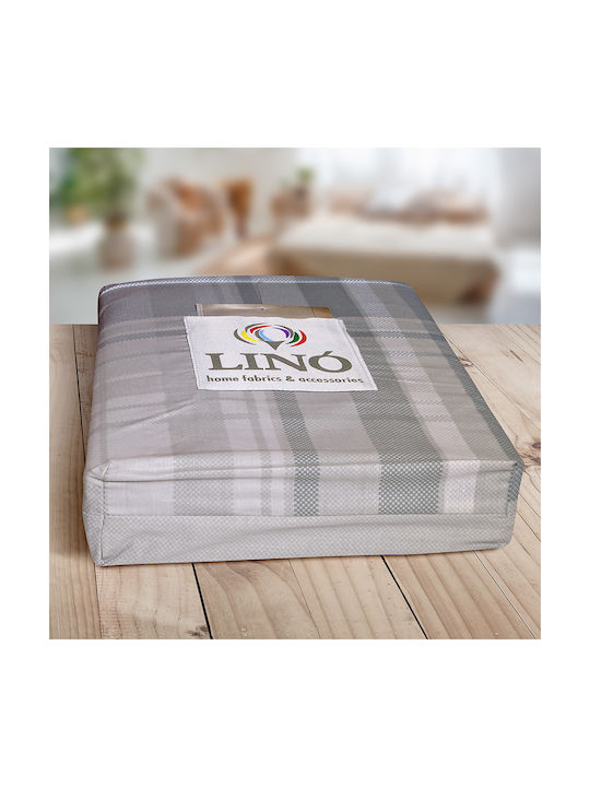 Lino Home Roka Pillowcase Set with Envelope Cover Grey 50x70cm.