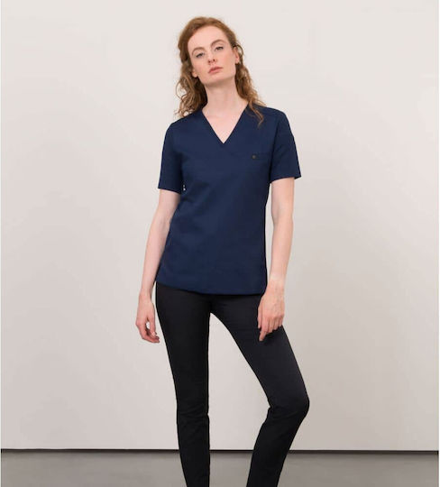 Le Nouveau Chef Bluse Koch Damen Blau mit Kurzärmelig Fae