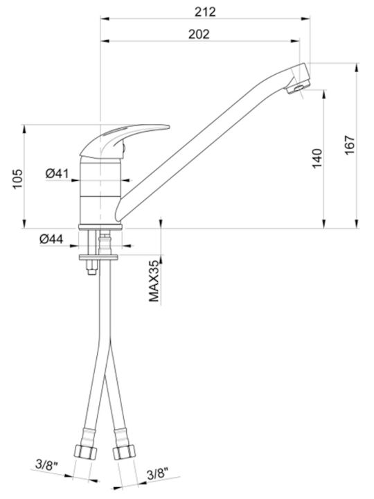 Sanitec Eco-1 Πάγκου Ασημί