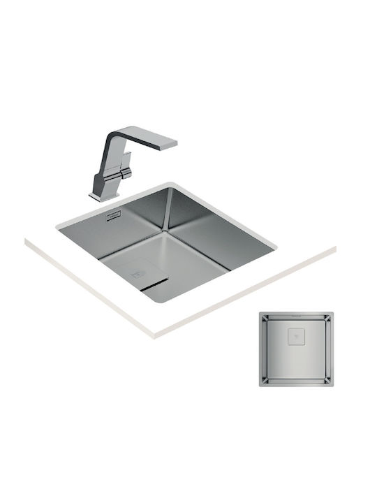 Teka FlexLinea RS15 40.40 PureClean Υποκαθήμενος Νεροχύτης Inox Σατινέ Μ44xΠ44cm Ασημί