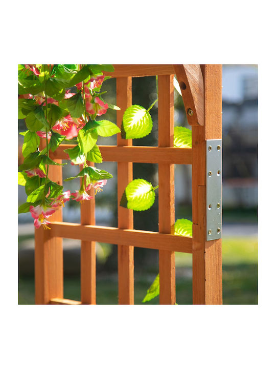 Arcadă De Grădină Din Lemn Cu Design În Grilă Pătrat Culoare Maro 160x215cm
