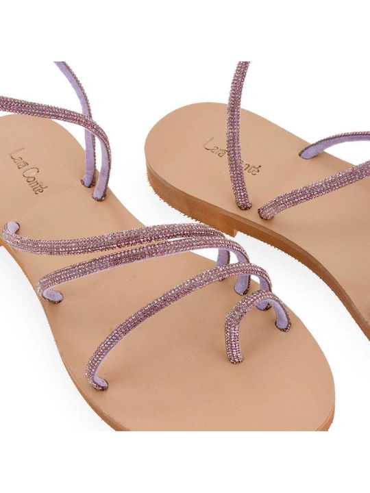 Women's Flat Sandals in Purple Color