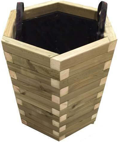 Tesias Γλάστρα Ξύλινη Καφέ 52x45x60εκ.