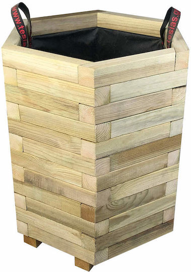 Tesias Γλάστρα Ξύλινη Καφέ 52x45x60εκ.