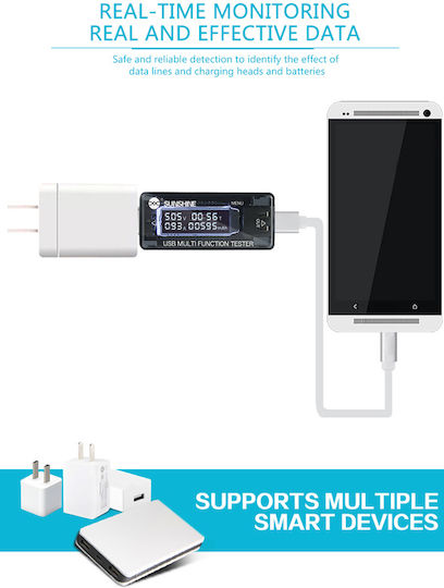 Sunshine USB Voltage & Current Meter SS-302A Tester για Service Κινητών