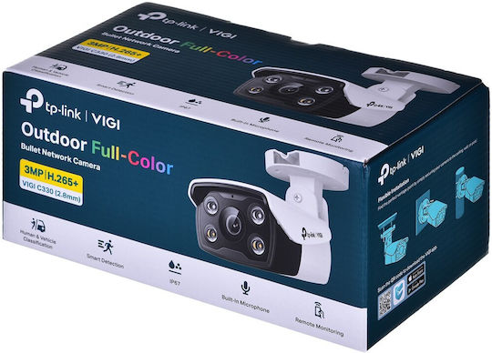 TP-LINK VIGI C330 v1 IP Überwachungskamera Full HD+ 3MP Wasserdicht mit Objektiv 2.8mm