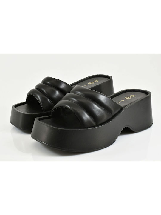 Envie Shoes Γυναικεία Σανδάλια Flatforms σε Μαύρο Χρώμα