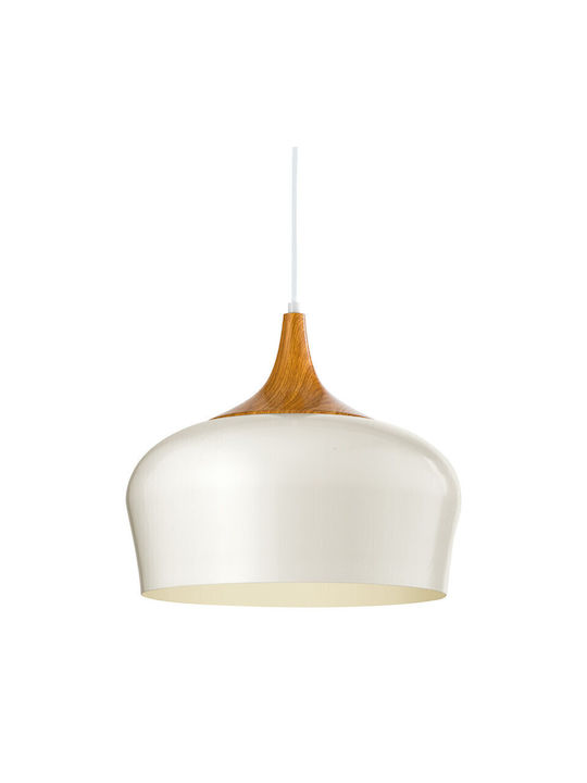 Eglo Obregon Pendant Light White Bell with Socket E27 35cm