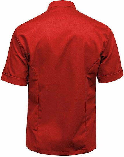 strongAnt Stretch Κουμπια YKK Chef Short Sleeve Jean Jacket Red