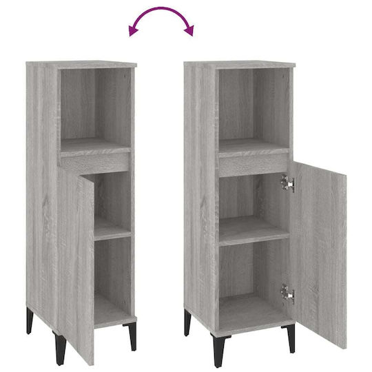 vidaXL Floor Bathroom Column Cabinet L30xD30xH100cm Sonoma