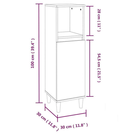 vidaXL Бански Колони За Баня Дъговидна М30xΒ30xΥ100cm Сонома