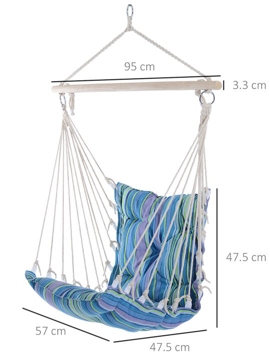 Outsunny Scaun-Aiură material textil Albastru 57x47.5buc