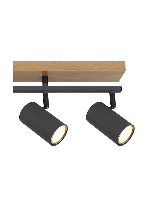 Globo Lighting Spot with 5 Lights and with Socket GU10 in Black Color