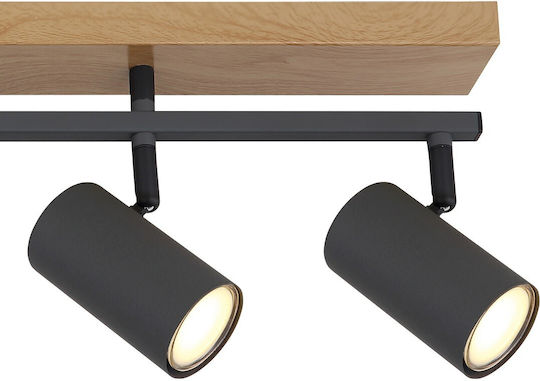 Globo Lighting Σποτ με 5 Φώτα και με Ντουί GU10 σε Μαύρο Χρώμα