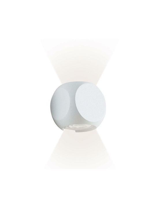 Viokef Ballito Επιτοίχιο Εξωτερικό Σποτ LED IP54 4W με Θερμό Λευκό Φως Διπλής Δέσμης 6.5x65εκ.