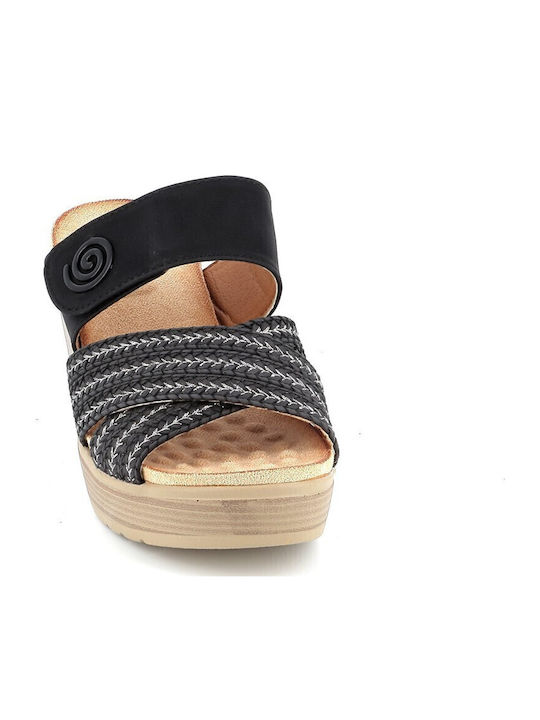 Platforme dama Anatomice în Tip Pantofi Negru