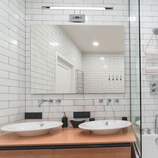 V-TAC Modern Leuchte Wand mit Integrierter LED und Neutralweißes Licht Silber 50cm