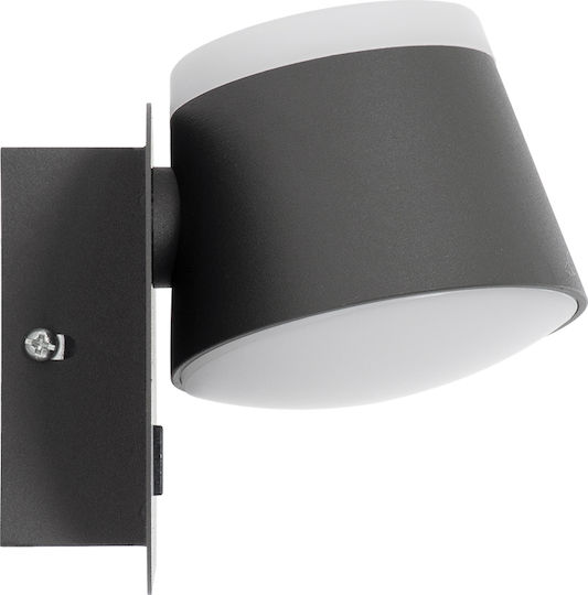 GloboStar Regency Modern Lamp Wall with Integrated LED and Natural White Light Gray 16.5x10cm