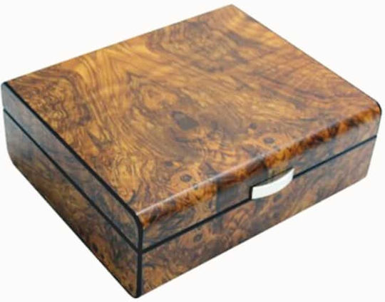 Sikarlan Umidificator Din Lemn Pentru 15 Țigarete Cu Higrometru Digital 23x19.4x8.1cm