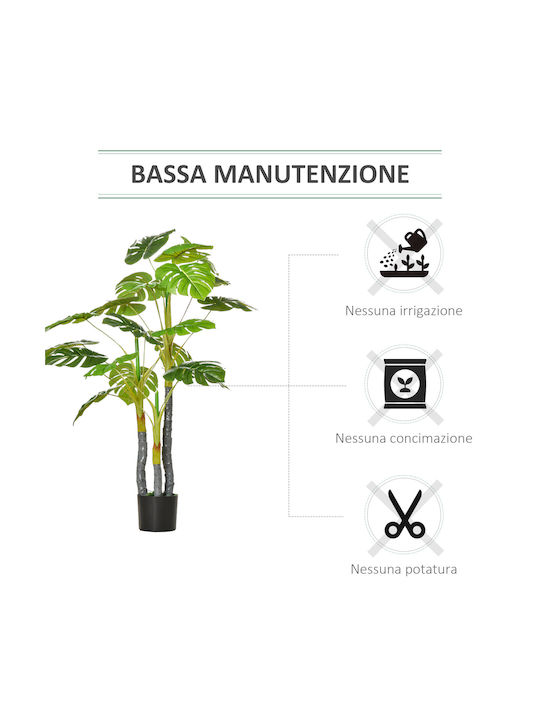 Künstliche Pflanze im Topf Monstera Grün 120cm HomCom