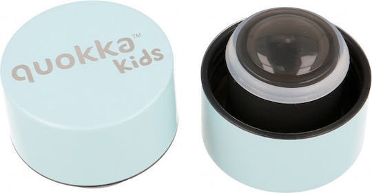 Quokka Solid Kids Water Bottle Thermos Dinosaur Stainless Steel with Screw Cap Non Spill Light Blue 330ml