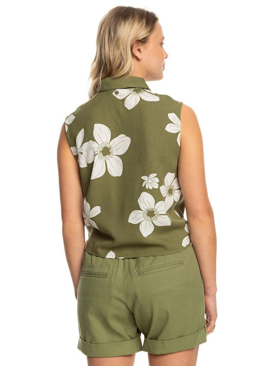 Roxy Tropical View Women's Long Sleeve Shirt Green