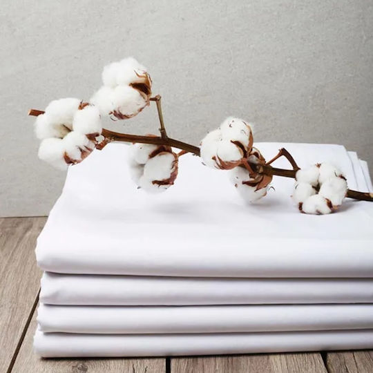 Sunshine Hotel Sheet White Semi-Double 180x270cm 100% Cotton 1pcs