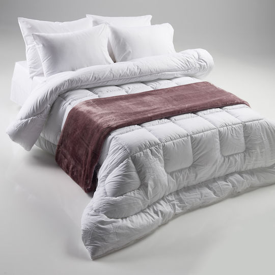 Charalambidis Textiles Salonica Hotelbettlaken Angepasst Weiß Doppel 200x260cm Baumwolle und Polyester 1Stück