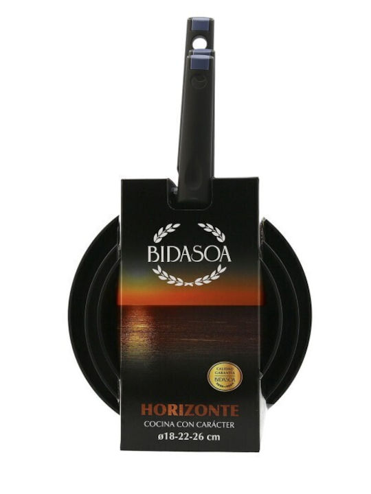 Bidasoa Pans Set of Aluminum with Non-stick Coating Blue 3pcs