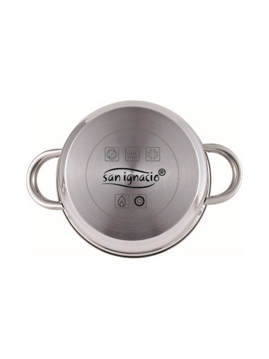 San Ignacio Pots Set of Stainless Steel with No Coating Silver 5pcs