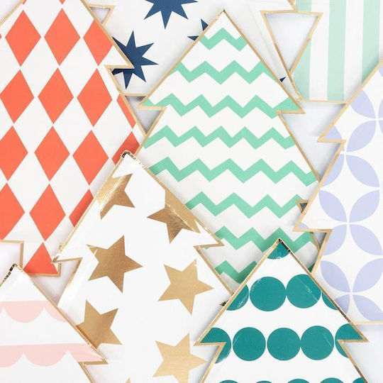 Meri Meri Christmas Tableware Plate with Trees 8 Pieces Meri Meri Christmas Tableware Plate with Trees 8 Pieces
