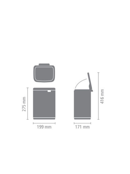 Brabantia Bo Small Waste Bin Plastic with Oscillating Lid Dreamy Blue 4lt