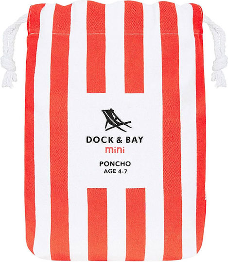 Dock & Bay Mini Kids Beach Poncho Red 56 x 42cm με Θήκη Μεταφοράς