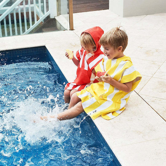 Dock & Bay Mini Kids Beach Poncho Red 56 x 42cm με Θήκη Μεταφοράς