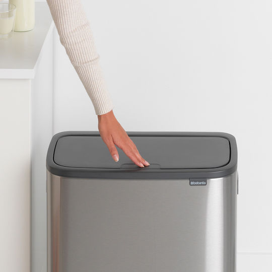 Brabantia Brabantia Recycling Mülleimer aus Inox Push Silbern 60lt