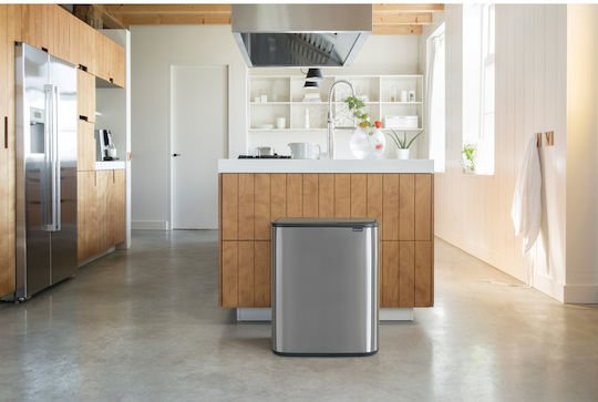 Brabantia Brabantia Recycling Mülleimer aus Inox Push Silbern 60lt