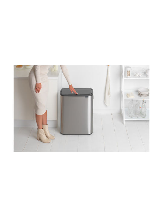 Brabantia Brabantia Recycling Mülleimer aus Inox Push Silbern 60lt