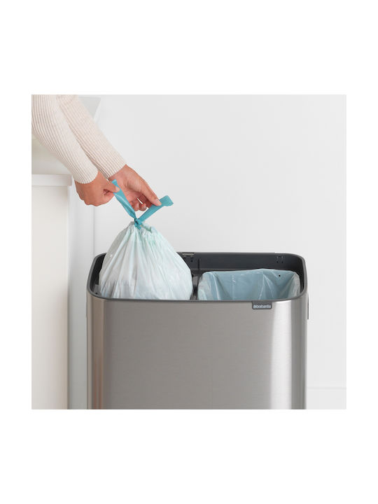 Brabantia Brabantia Recycling Mülleimer aus Inox Push Silbern 60lt