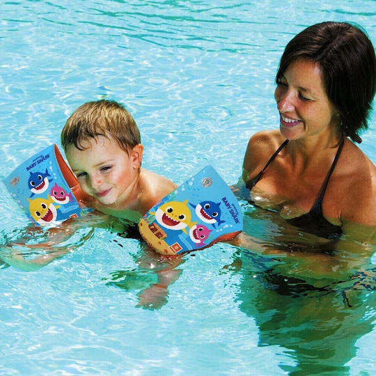 Mondo Swimming Armbands Made Of Vinyl 2-6 Years Baby Shark 15x23cm Orange